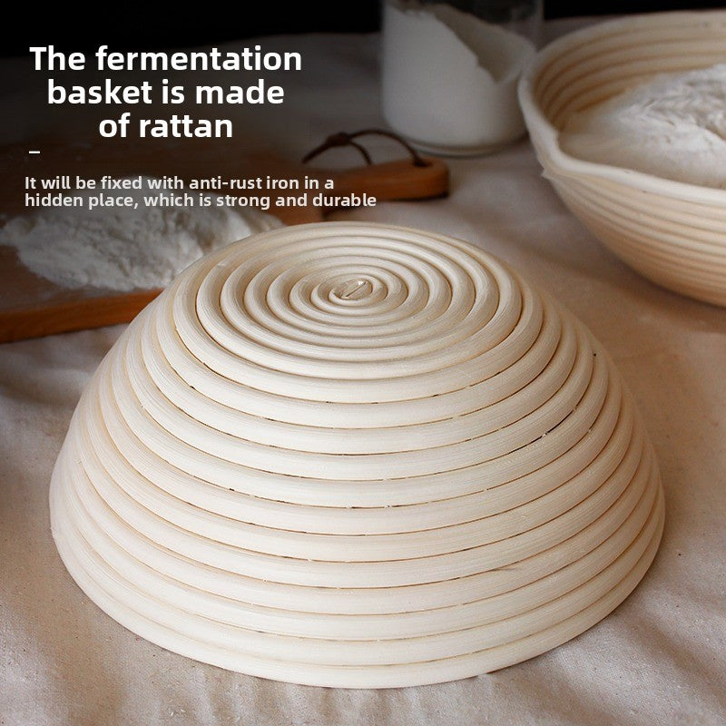 Natural Rattan Bread Fermentation Basket + Cloth Cover