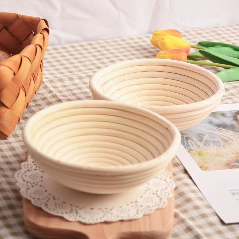 Natural Rattan Bread Fermentation Basket + Cloth Cover